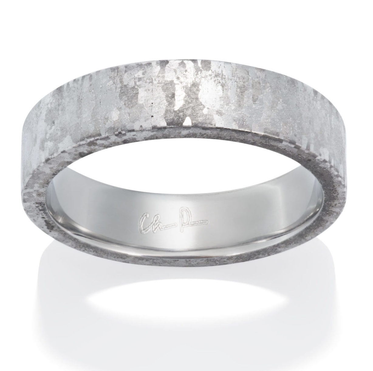 Crystal flat steel ring